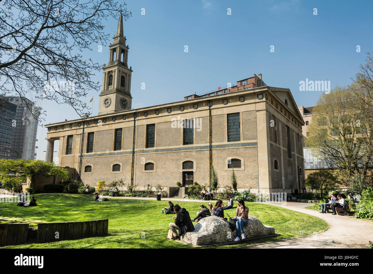 Chiesa di San Giovanni Evangelista, Waterloo - anglicano Revival Greco chiesa nel sud di Londra, costruito nel 1822-24 al disegno di Francesco Ottavio Bedford. Foto Stock