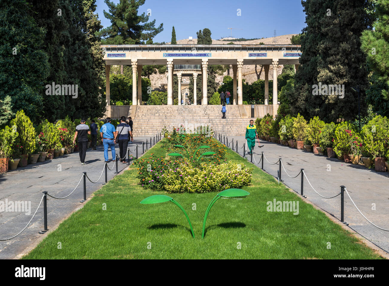 Una delle strutture nella tomba di Hafez memorial hall chiamato Hafezieh di Shiraz, la capitale della provincia di far in Iran Foto Stock