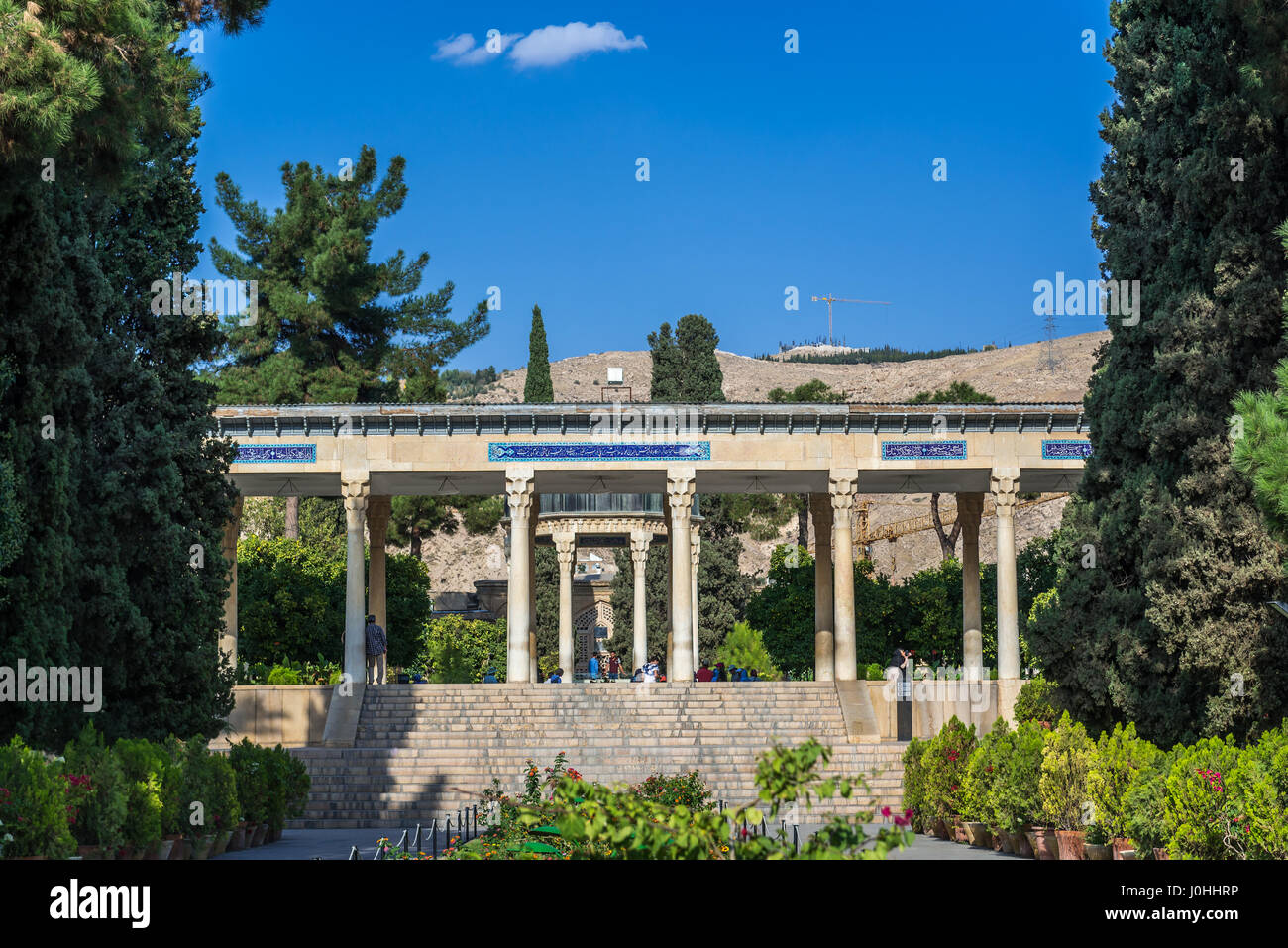 Una delle strutture nella tomba di Hafez memorial hall chiamato Hafezieh di Shiraz, la capitale della provincia di far in Iran Foto Stock