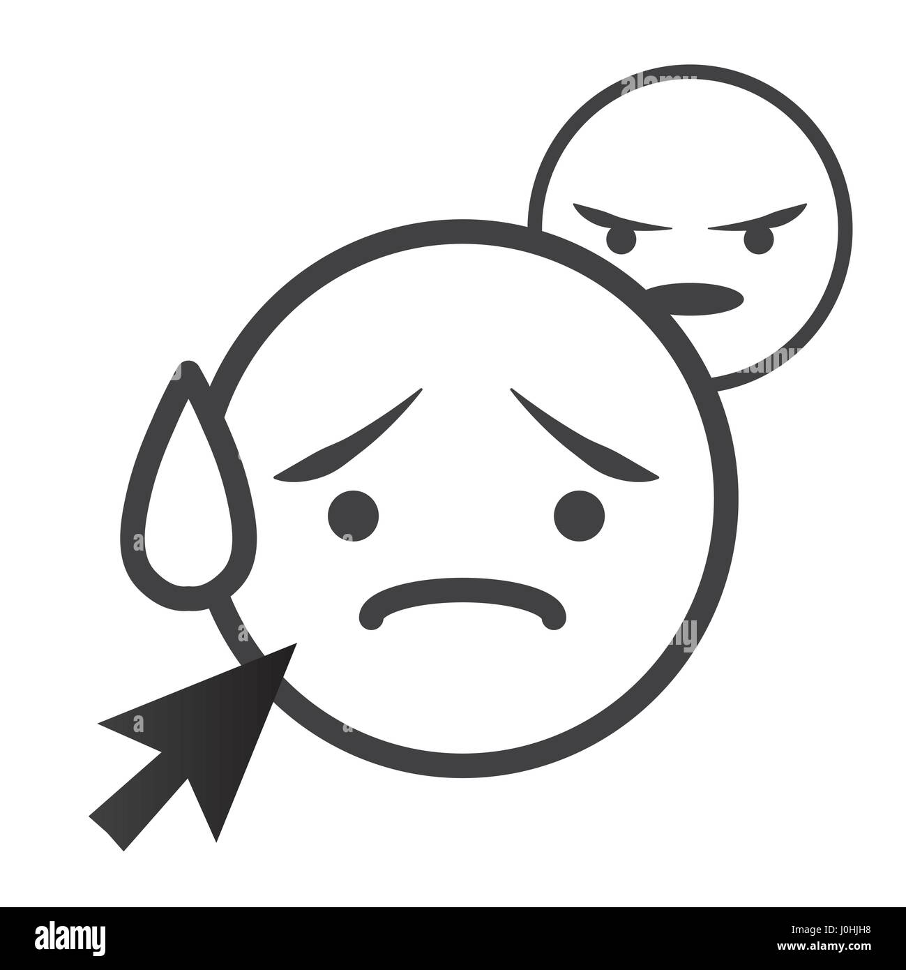 Cyber bullismo grafica con la vittima e il Troll Illustrazione Vettoriale