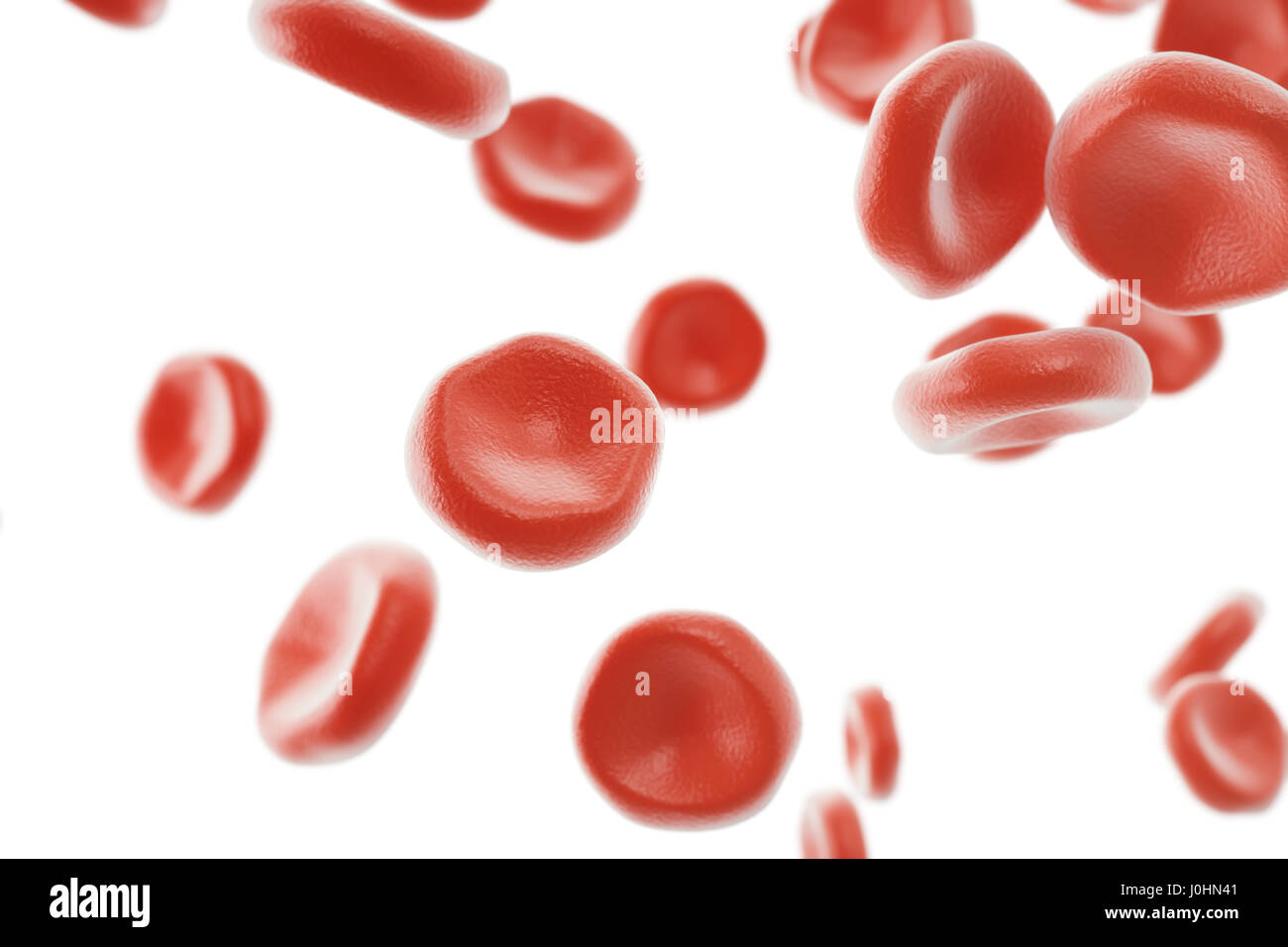 Le cellule rosse del sangue nell'arteria, il flusso all'interno del corpo, concetto umano medico health care, 3d rendering isolato su bianco Foto Stock