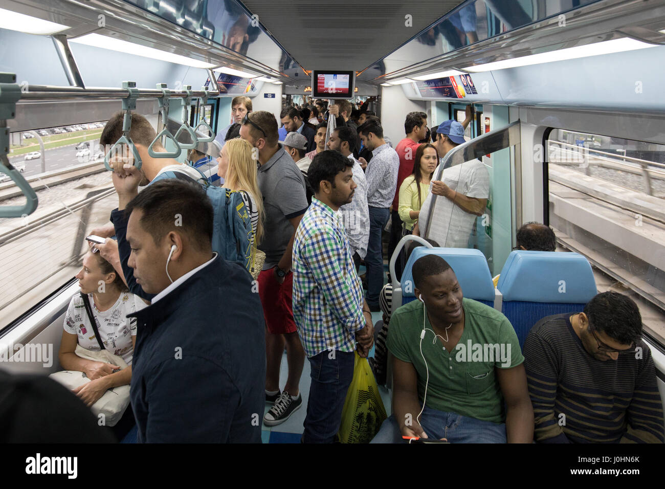 Dubai metro treno. Foto Stock
