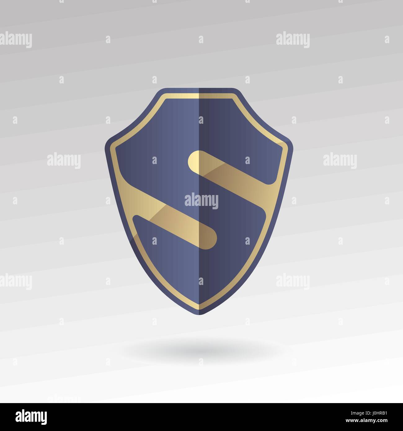 Sicurezza logo della difesa. Schermo di protezione con la lettera S. Illustrazione Vettoriale. S emblema di segno distintivo. Illustrazione Vettoriale