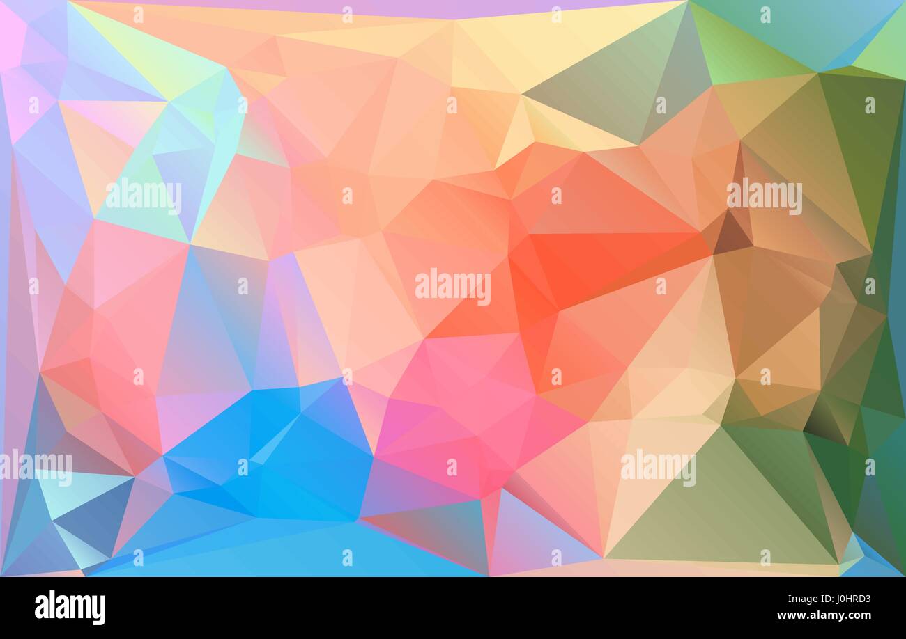 Mosaico triangolo bassa poligonale sfondo astratto. Illustrazione Vettoriale. Poligono colorato gradiente orizzontale futuristico pattern. Illustrazione Vettoriale