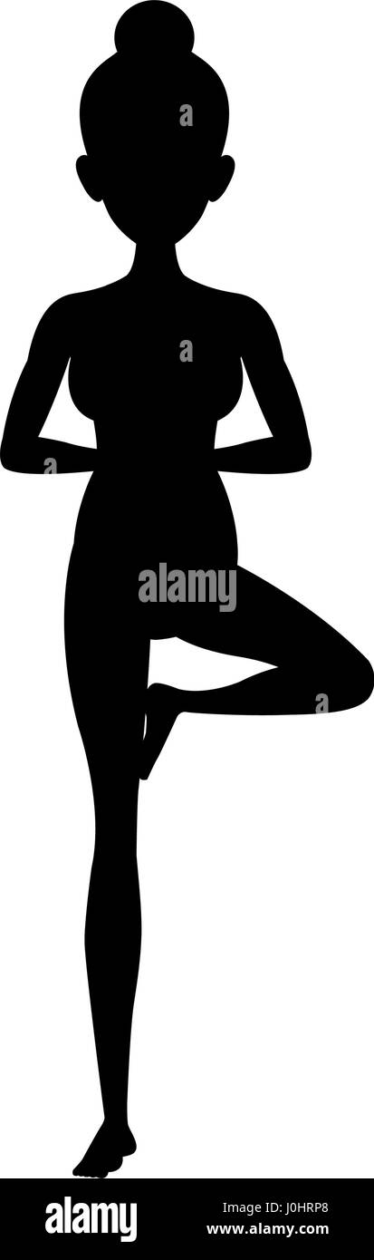 Bella donna fare yoga yogi icon image Illustrazione Vettoriale