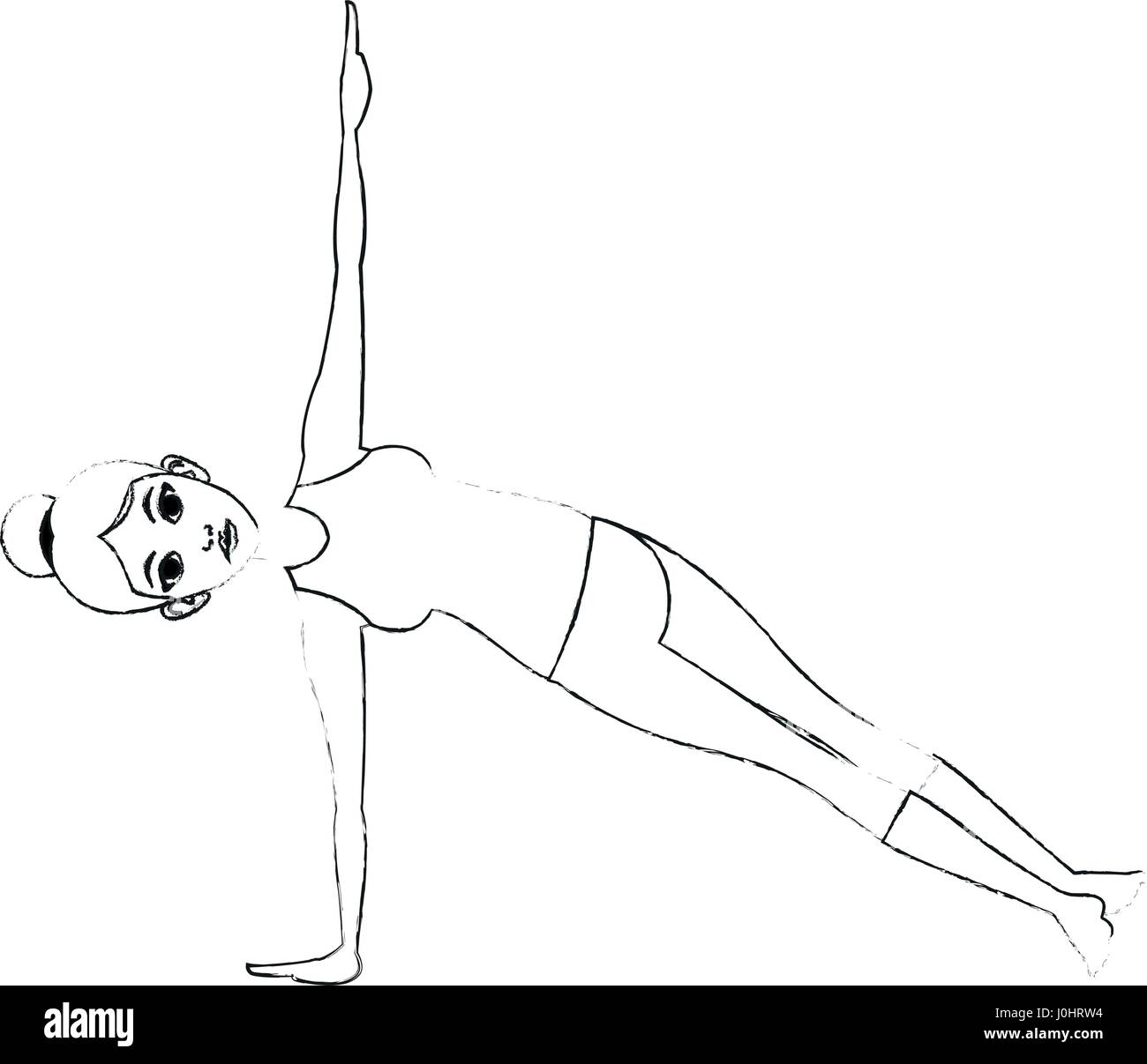 Bella donna fare yoga yogi icon image Illustrazione Vettoriale