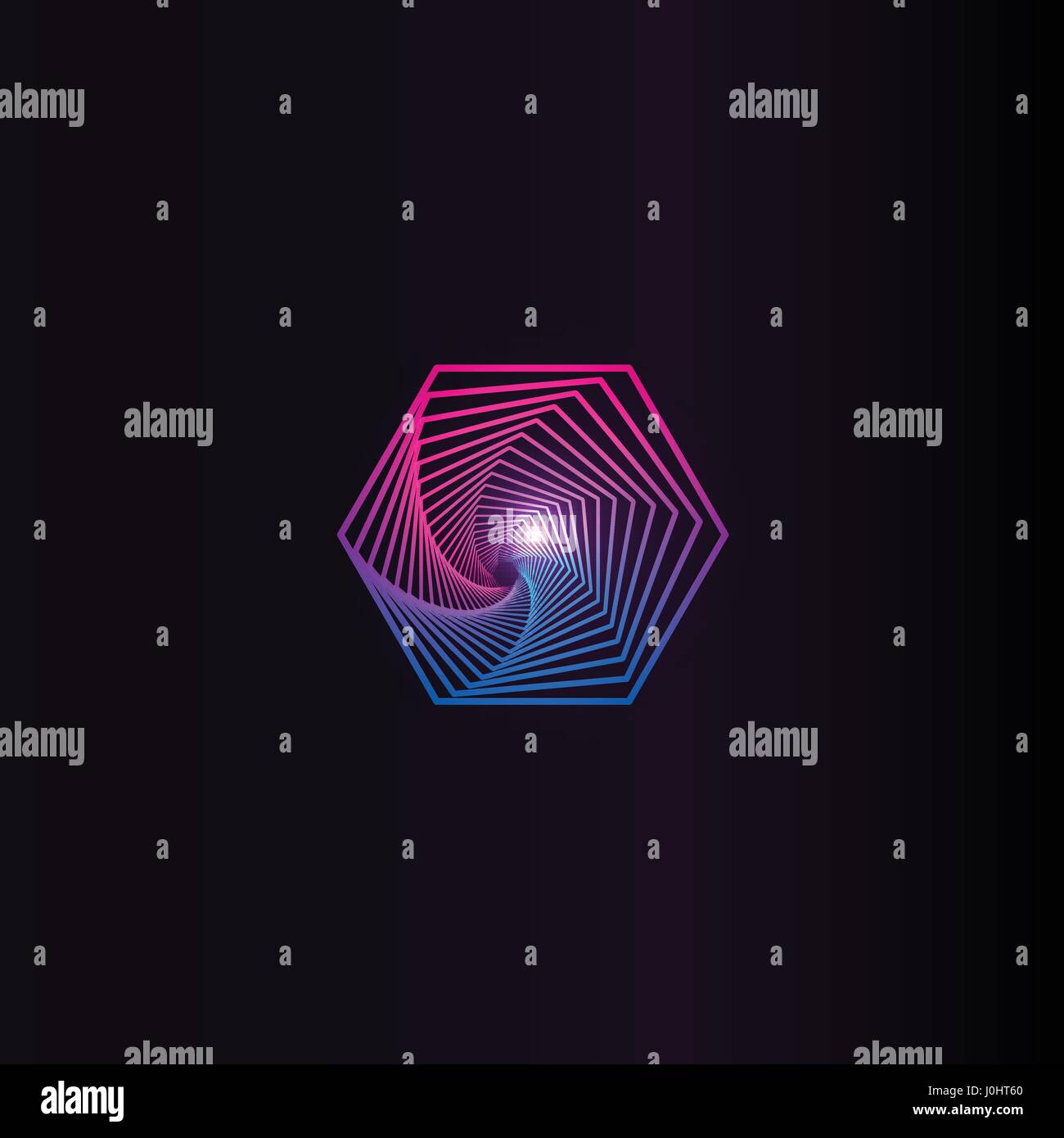 Isolato colorato astratto forma rotonda logo, elemento di spazio, logotipo di turbolenza, planet icona sullo sfondo nero illustrazione vettoriale Illustrazione Vettoriale