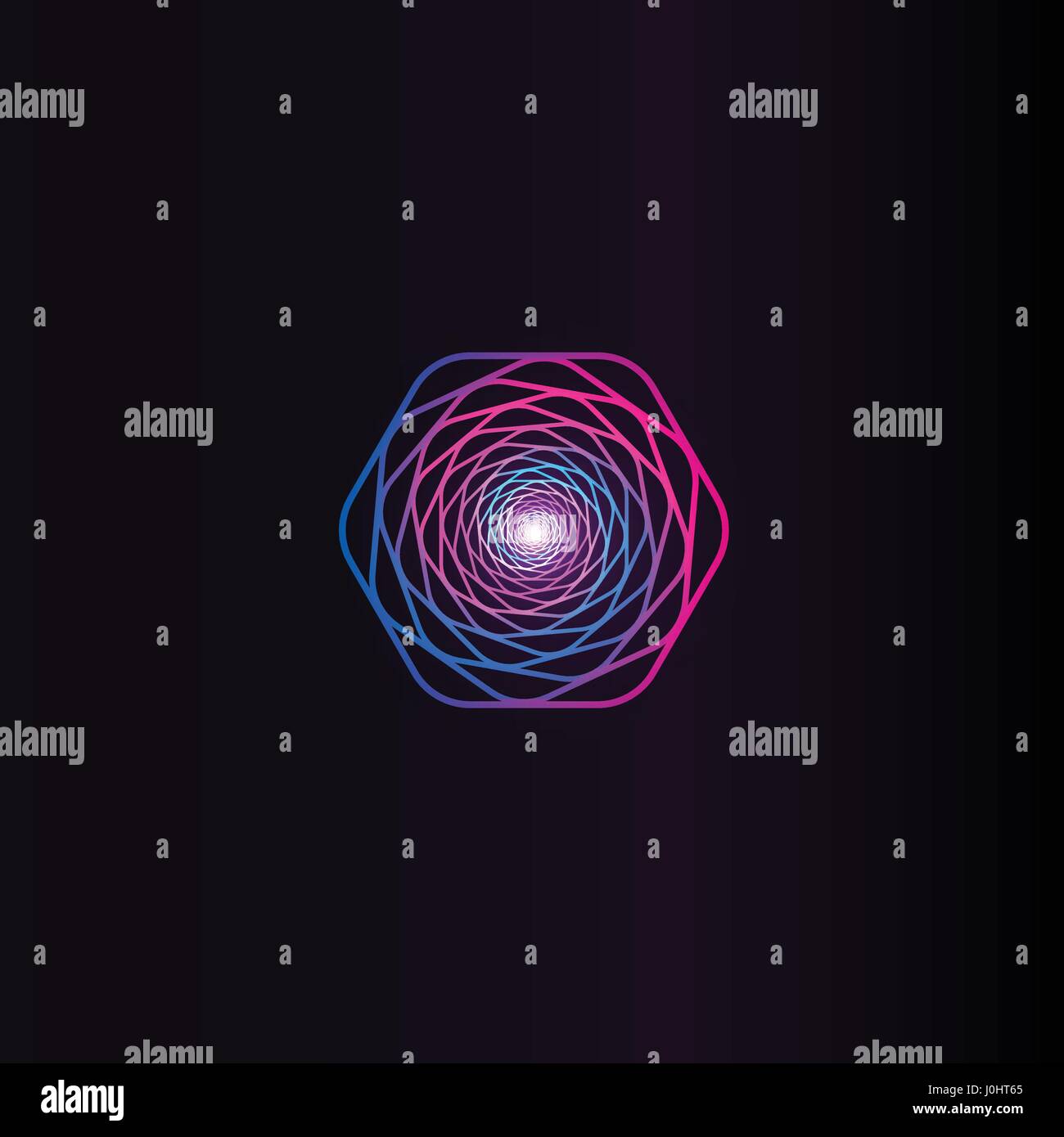 Isolato colorato astratto forma rotonda logo, elemento di spazio, logotipo di turbolenza, planet icona sullo sfondo nero illustrazione vettoriale Illustrazione Vettoriale