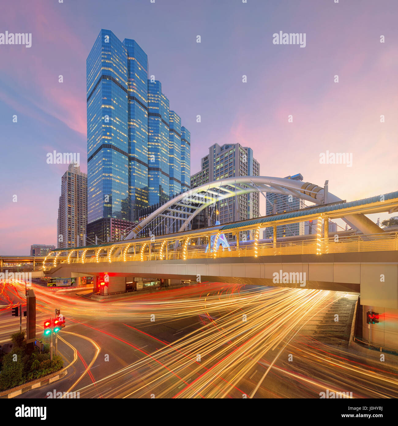 Chong Nonsi, BTS Skytrain, Sathorn intersezione, Bangkok, Thailandia Foto Stock