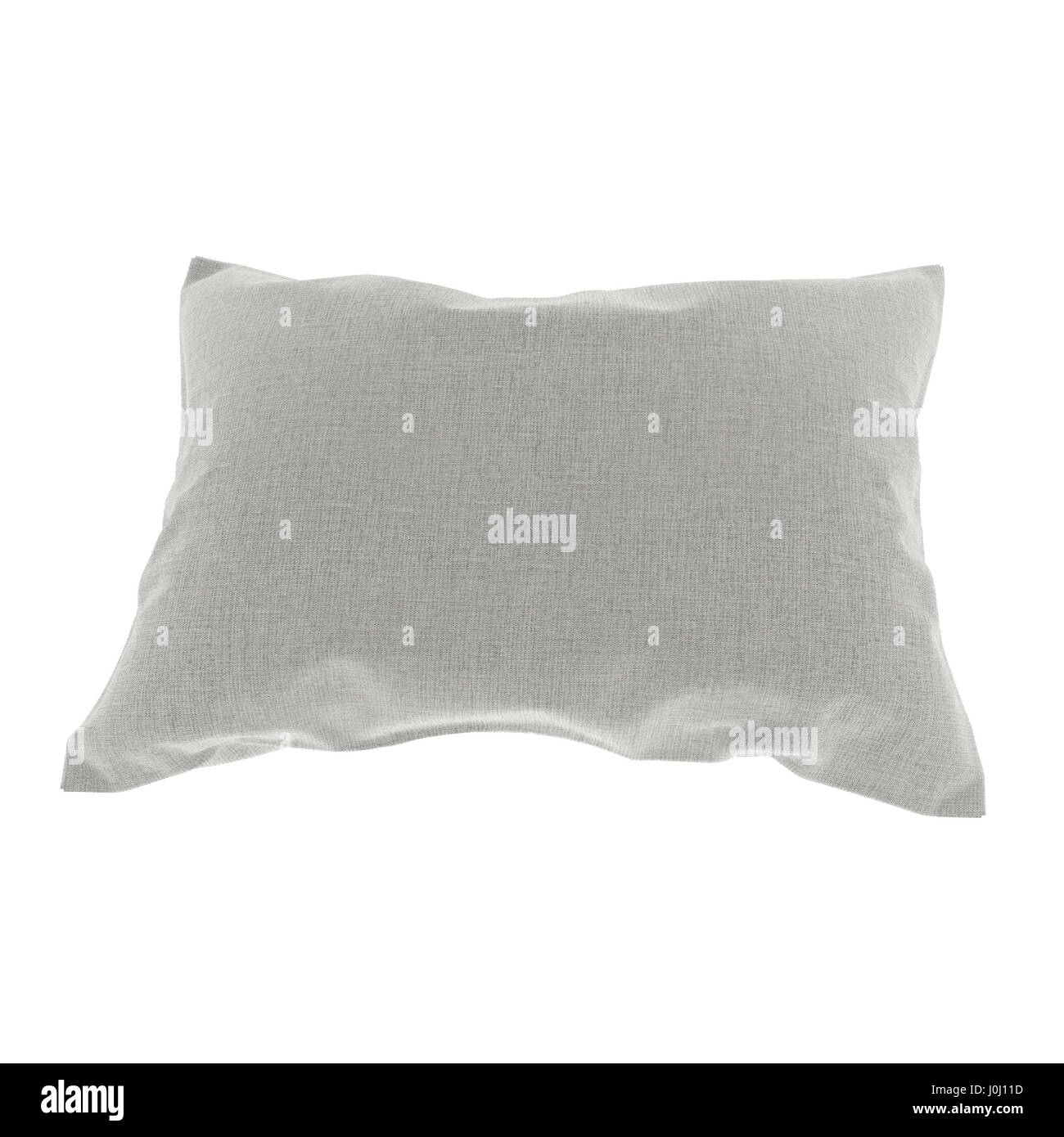 Cuscino in grigio sul bianco isolato in 3D rendering Foto Stock