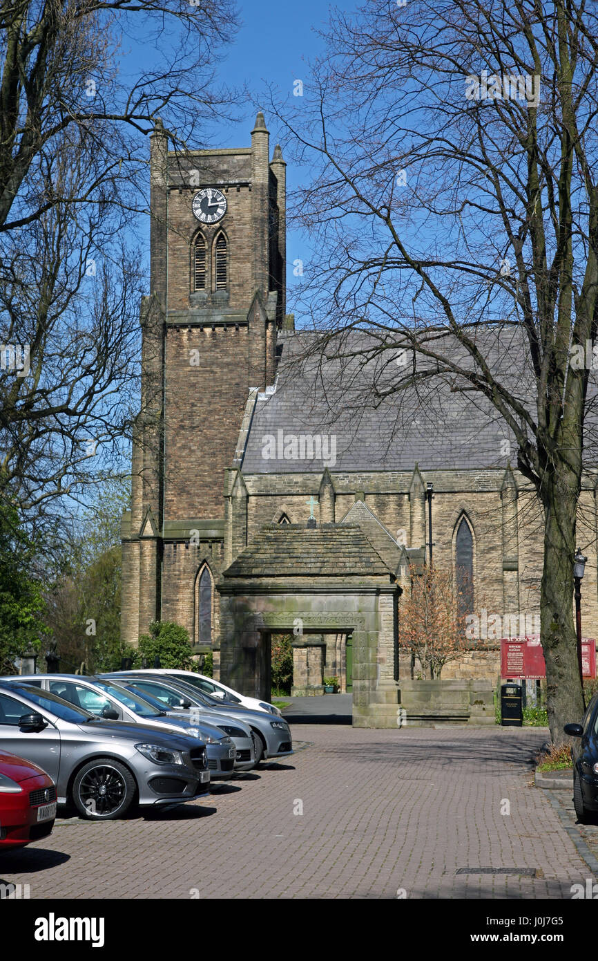 San Giovanni Battista chiesa e cimitero, Heaton Mersey tra Didsbury e Stockport, Greater Manchester Foto Stock