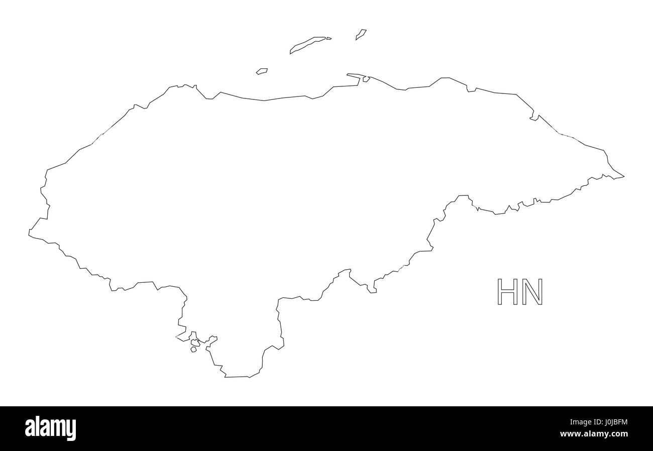 Honduras delineano silhouette illustrazione della mappa Illustrazione Vettoriale