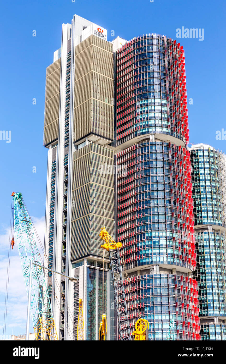 Barangaroo del sito di sviluppo e uno del nuovo ufficio torri grattacielo nel centro di Sydney, Nuovo Galles del Sud, Australia Foto Stock