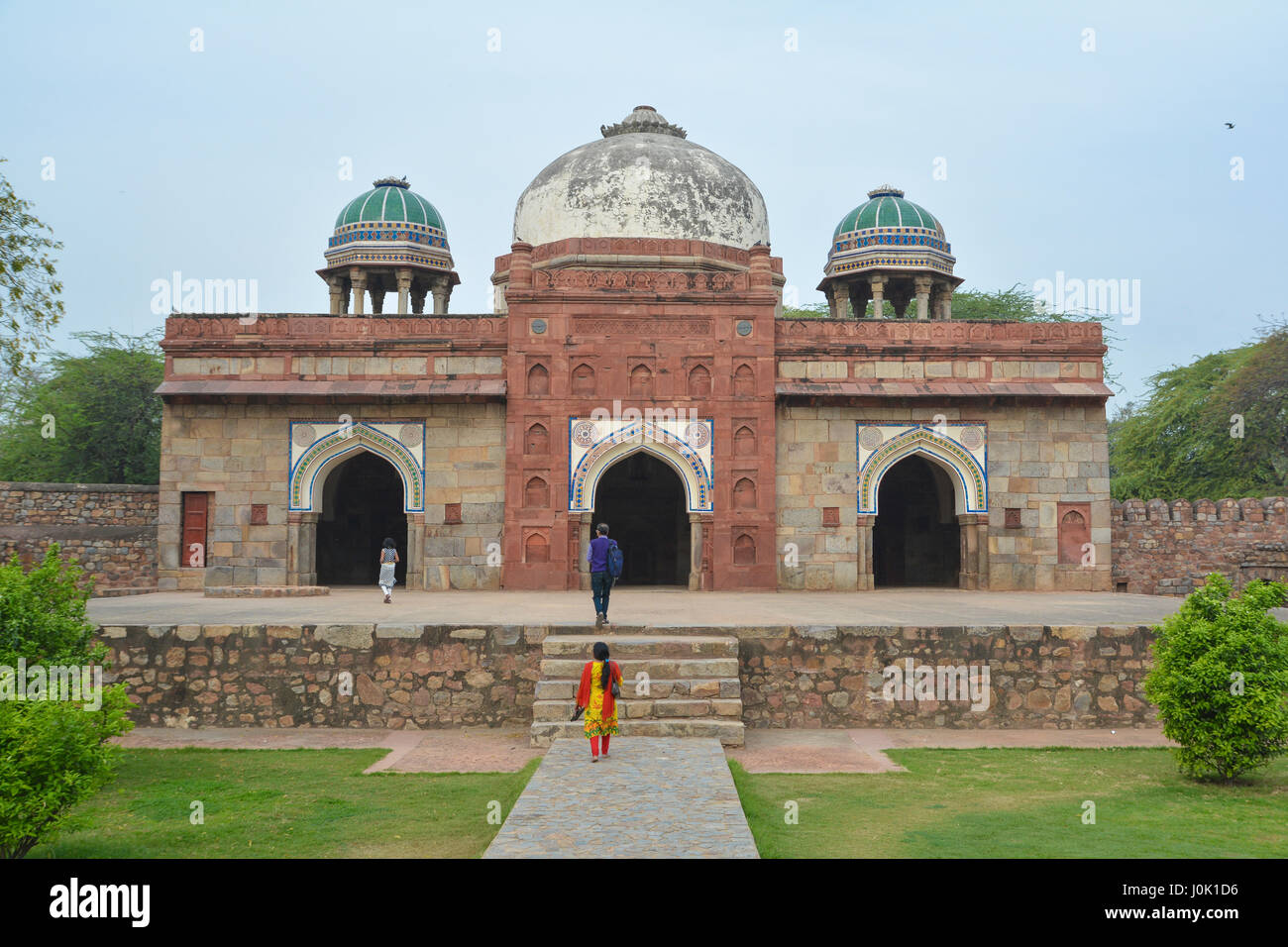 La moschea di Isa Khan Niyazi, parte della la tomba di Humayun complessa, Delhi, India Foto Stock