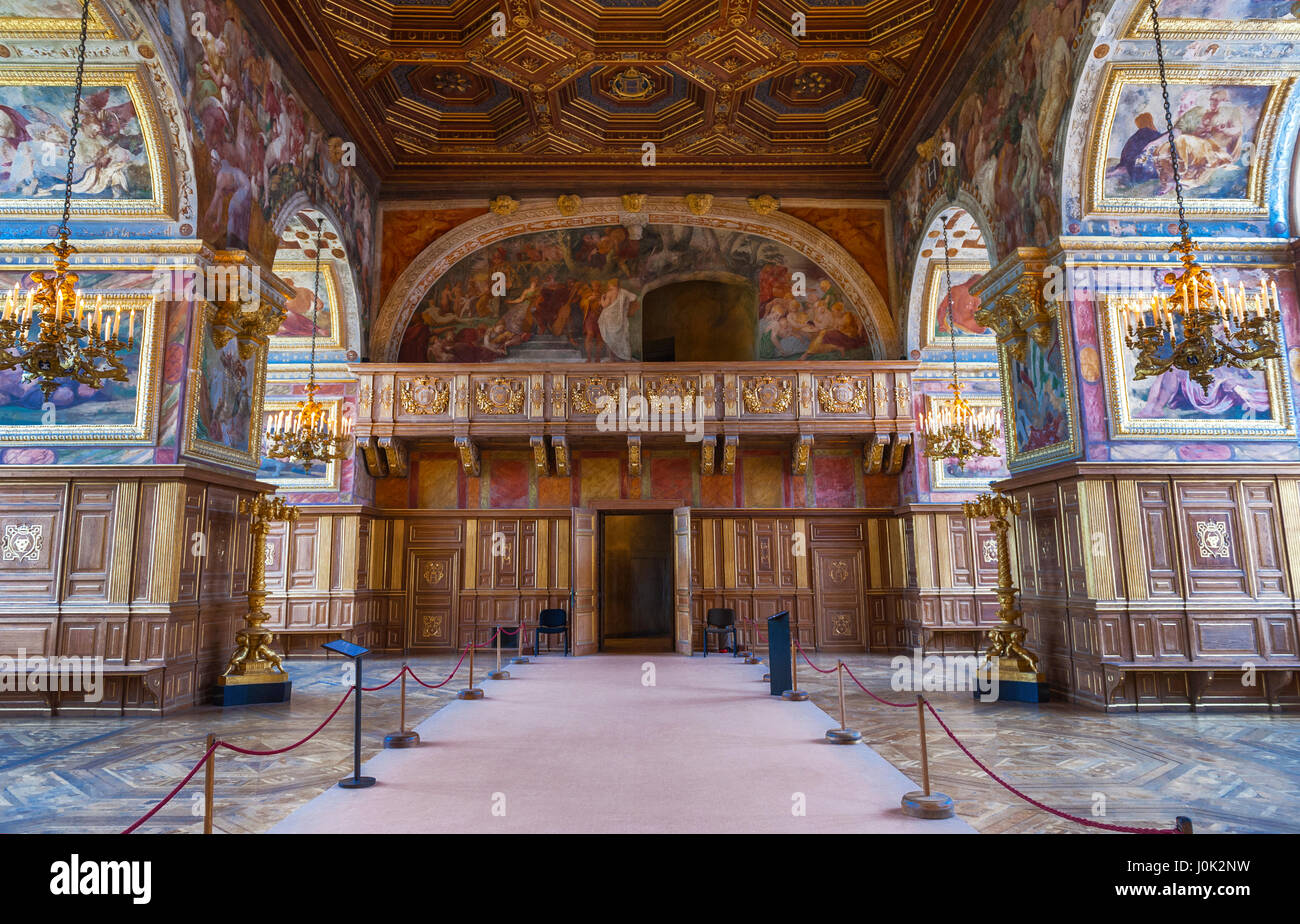 Visita a Palazzo Fontainebleau Foto Stock