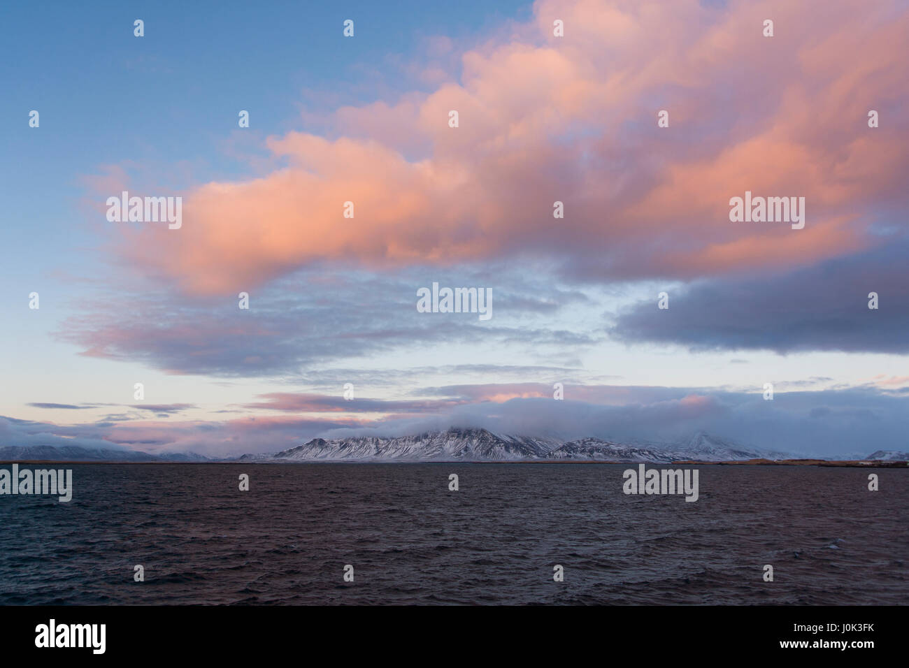 Mount Esja, Reykjavik Islanda Febbraio 2017 Foto Stock