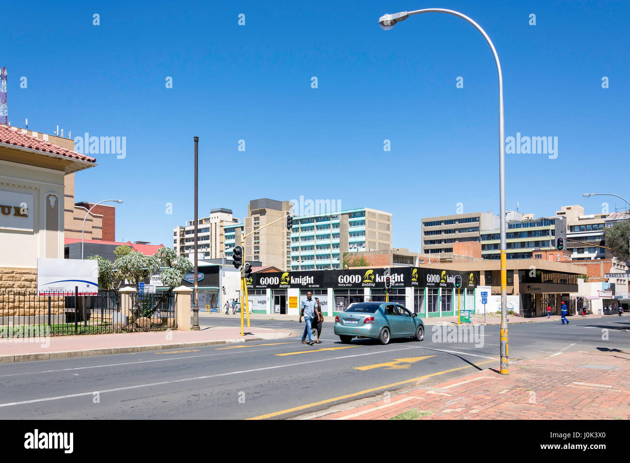 Dal centro città di Aliwal Street, Bloemfontein, Libero Stato Provincia, Repubblica del Sud Africa Foto Stock