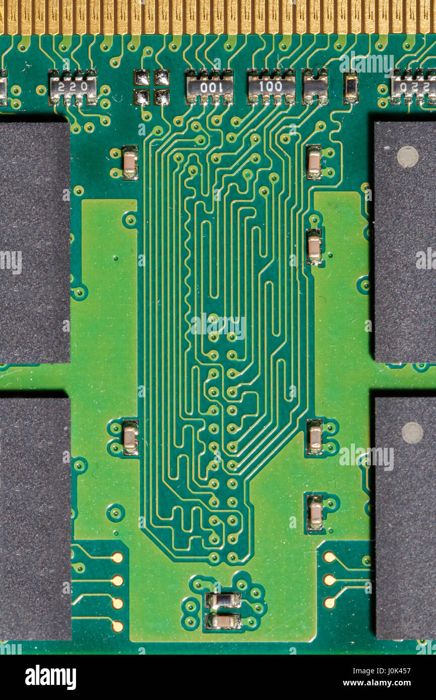 Colpo dettagliata di una scheda a circuito stampato Foto Stock