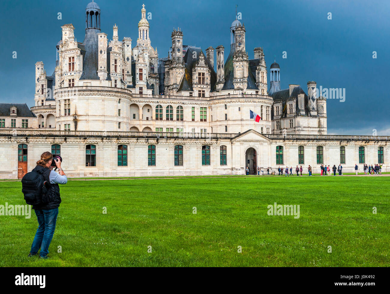 Fotografo vicino castello di Chambord Foto Stock