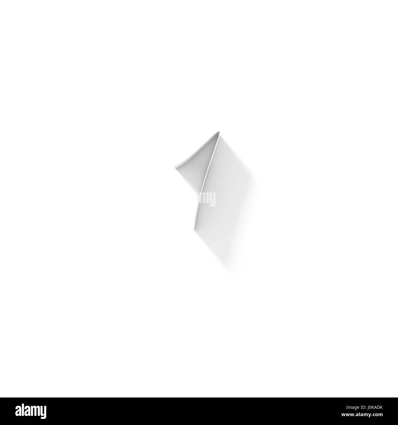 Lunga ombra manoscritte numero di font uno 1 3D render illustrazione isolati su sfondo bianco Foto Stock