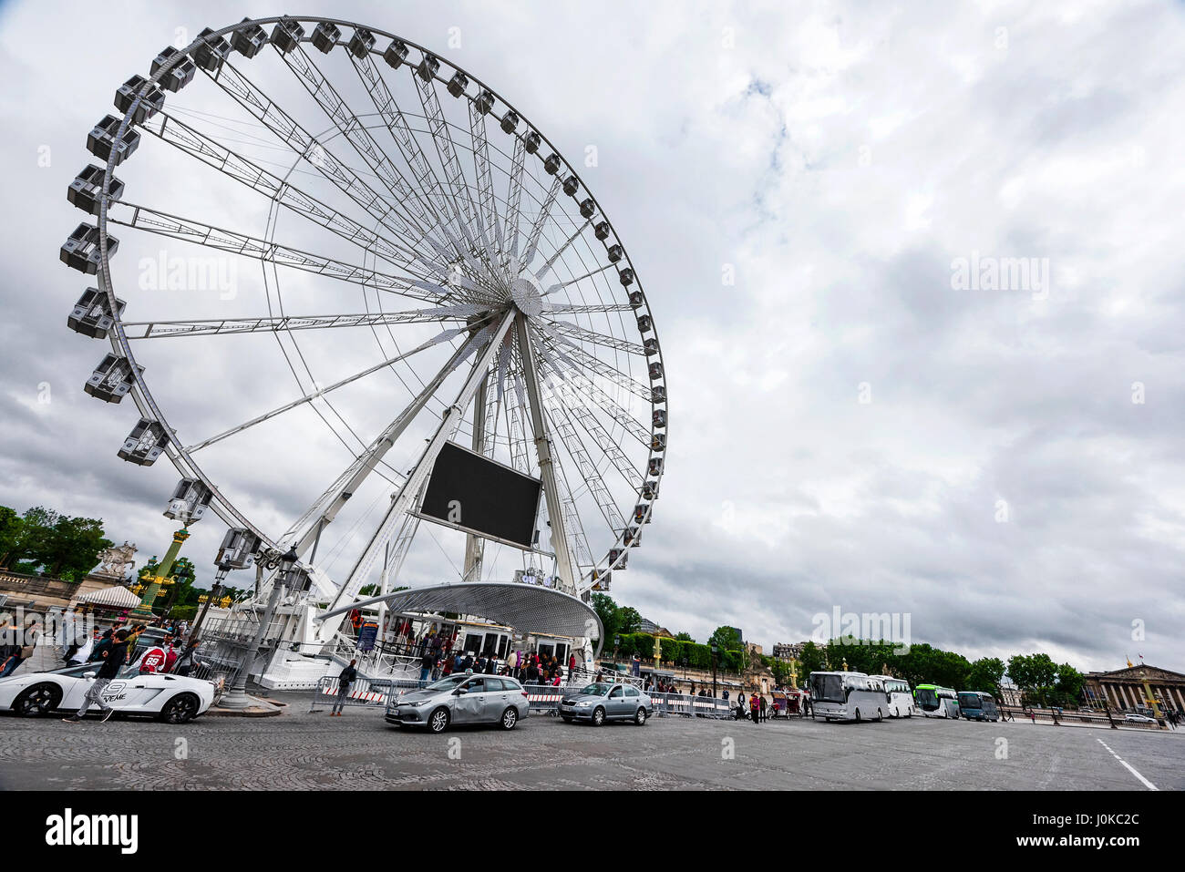 A Place de la Concorde su una giornata uggiosa Foto Stock