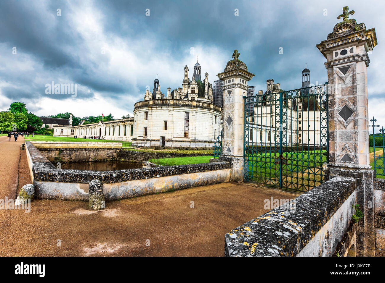 Castello di Chambord prima della tempesta Foto Stock