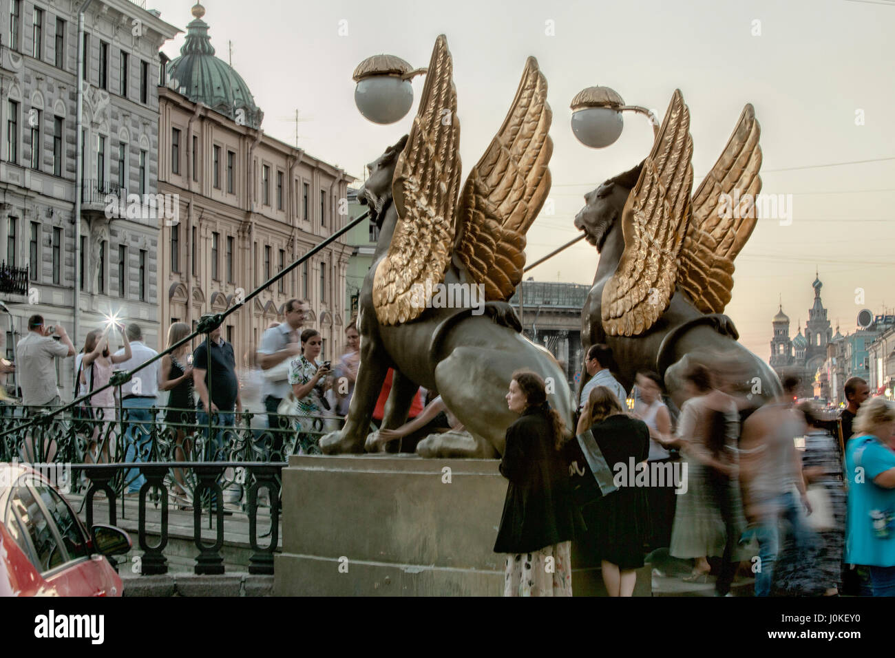 Ponte della banca . San Pietroburgo. La Russia Foto Stock