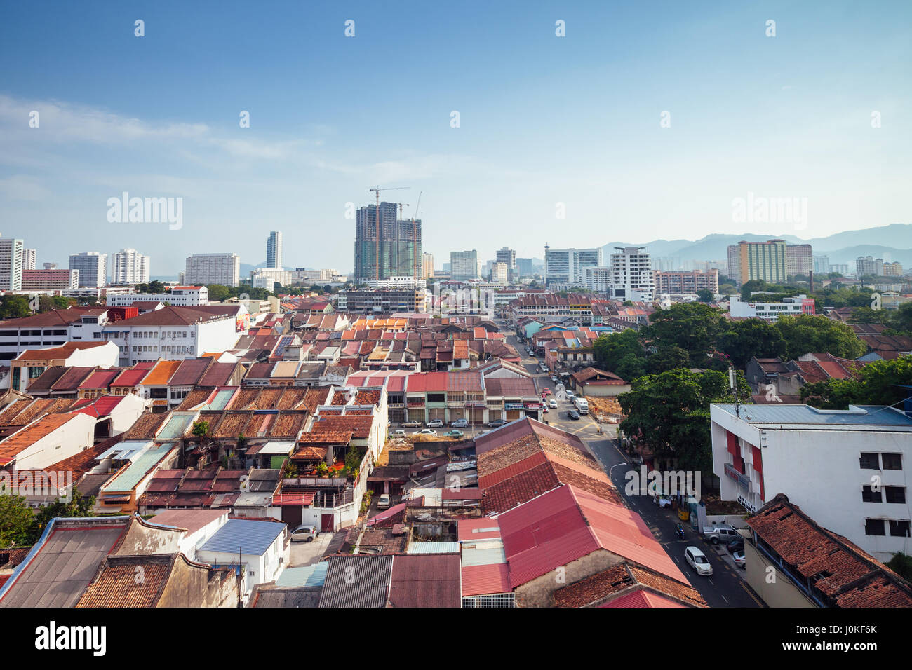 Georgetown, Malesia - 27 Marzo 2016: vista panoramica sulla parte storica della Georgetown il 27 marzo 2016 in Penang, Malaysia. Foto Stock