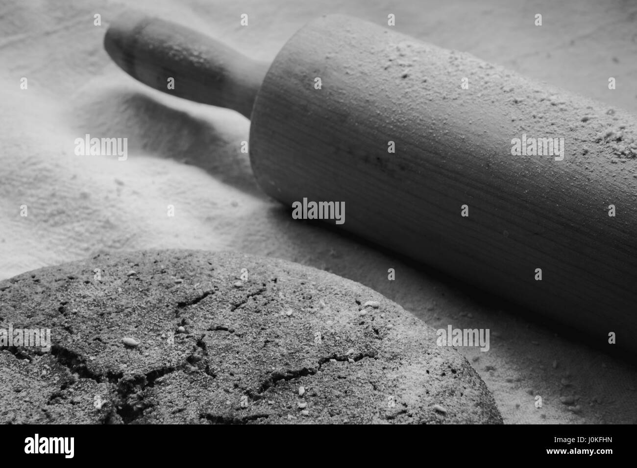 In casa torta di mais (bianco e nero) Foto Stock