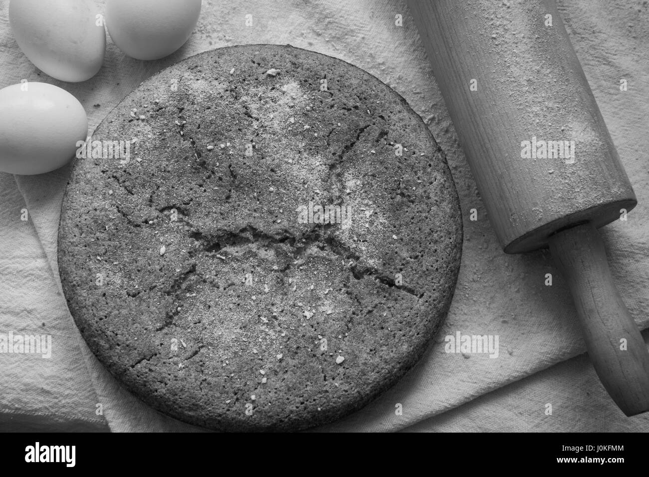 In casa torta di mais (bianco e nero) Foto Stock