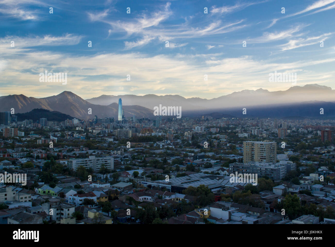 Vista della città di Santiago del Cile Foto Stock