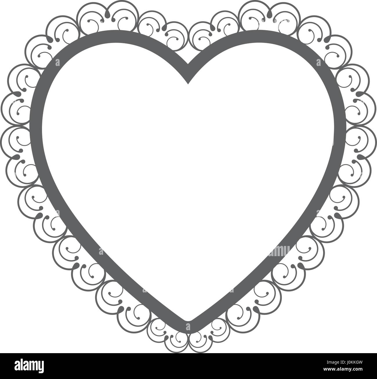 Silhouette monocromatiche cuore con cornice decorativa Immagine e  Vettoriale - Alamy