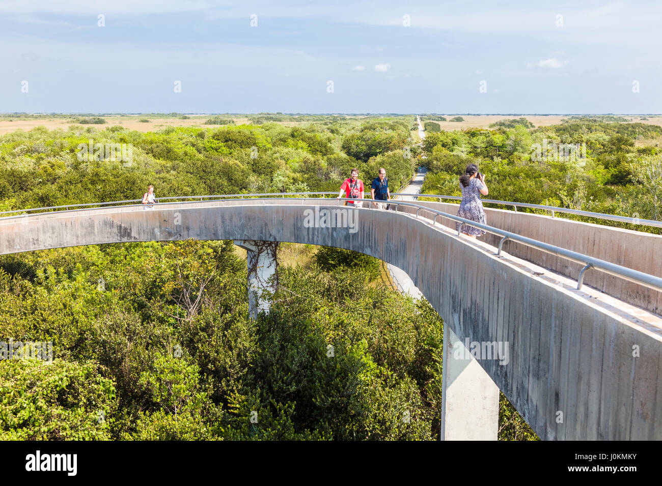 La Valle di squalo torre di osservazione nella valle di squalo area di Everglades National Park Florida Foto Stock