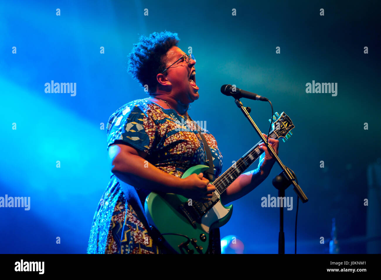 Barcellona - Lug 10: Alabama Shakes (blues rock band) eseguire in concerto a Cruilla estate 2016 Festival il 10 luglio 2016 a Barcellona, Spagna. Foto Stock