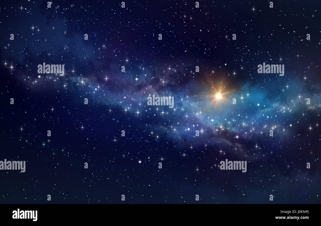 Alta definizione sfondo galaxy, luminosi e stelle brilla in una via lattea Foto Stock