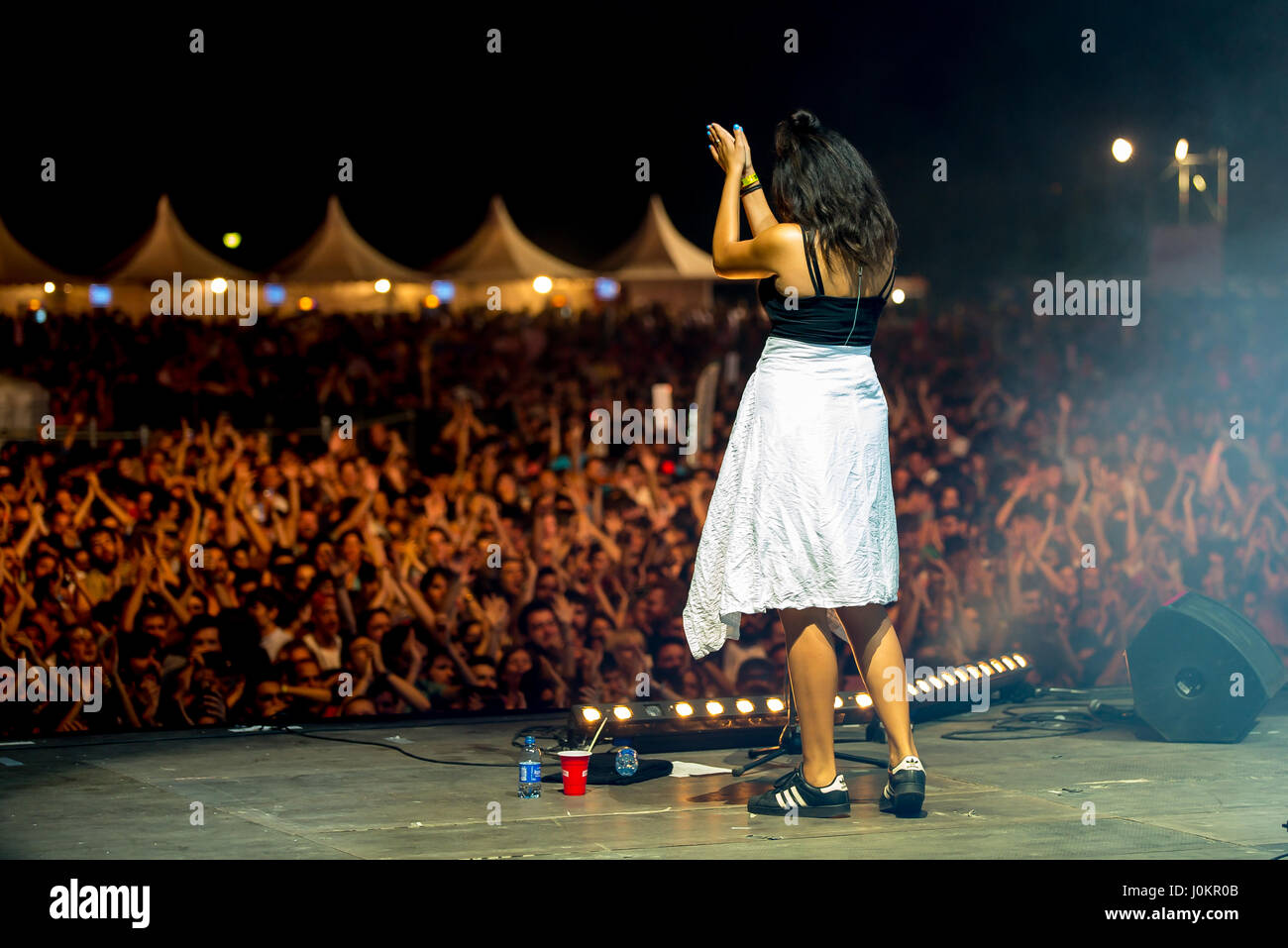 MADRID - Sep 10: Jungle (anima moderna band) eseguire in concerto a Dcode Music Festival il 10 settembre 2016 a Madrid, Spagna. Foto Stock