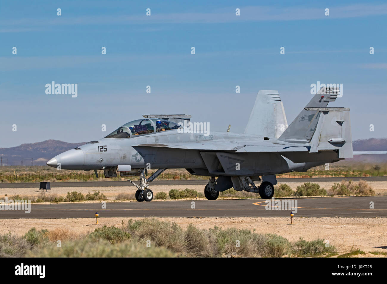 Velivolo F-18 Hornet jet da combattimento al 2017 Los Angeles Air Show Foto Stock