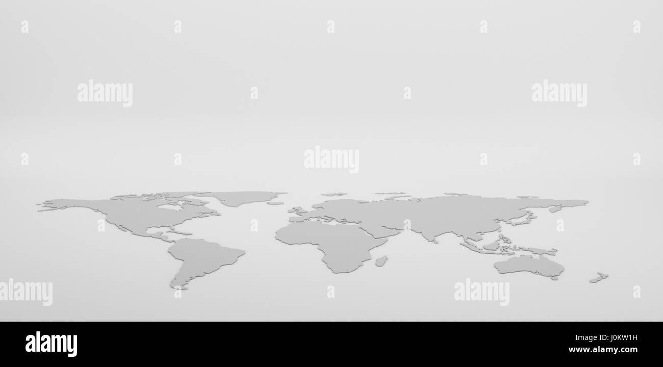Grigio vuoto mappa del mondo isolati su sfondo bianco. infographics, illustrazione Foto Stock