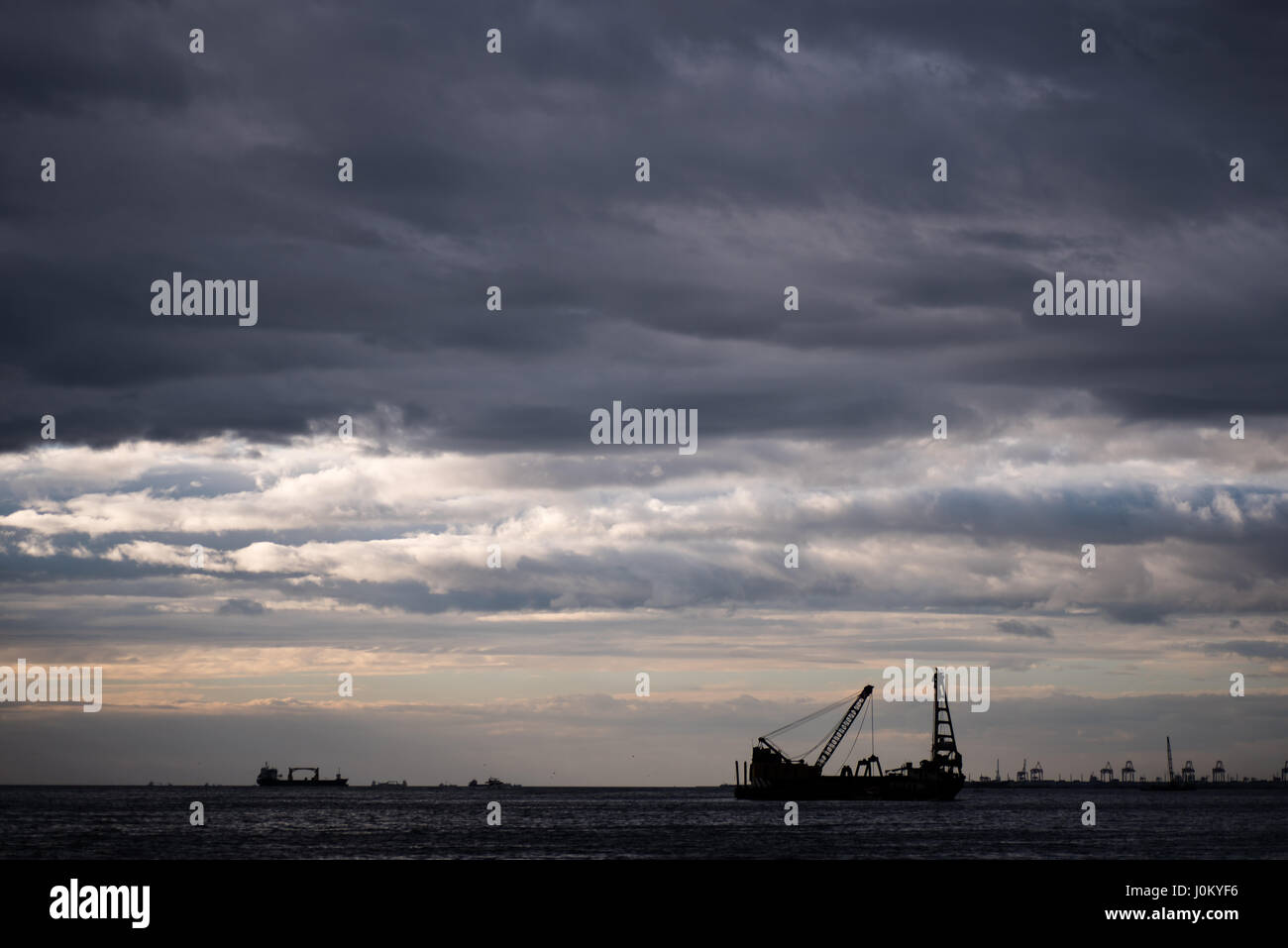 Tramonto a Baia di Manila, Filippine. Foto Stock