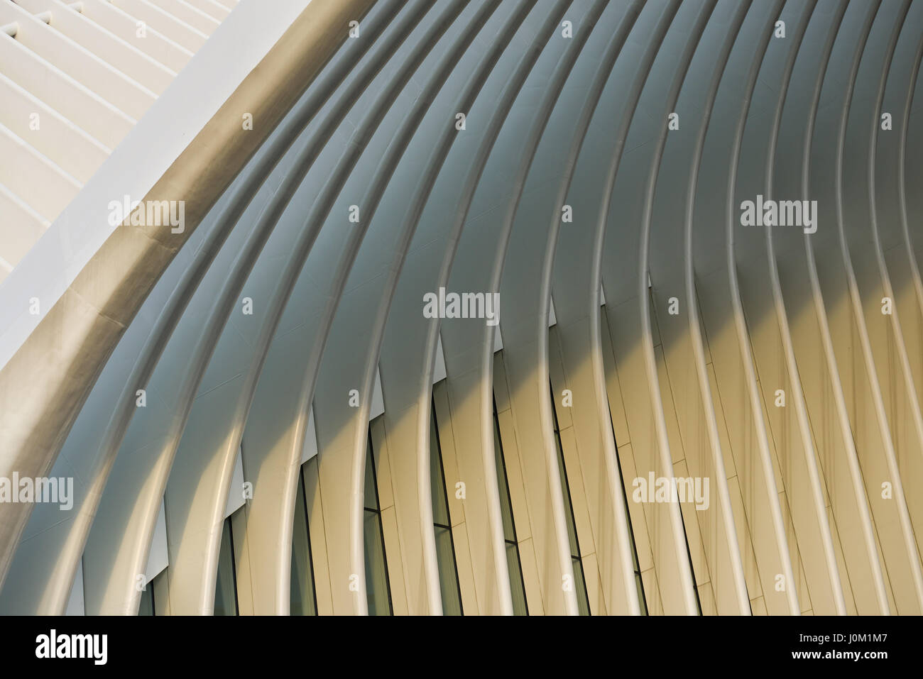 L'Occhio World Trade Center hub di trasporto esterno archi vista astratta, Manhattan, New York, Stati Uniti d'America Foto Stock