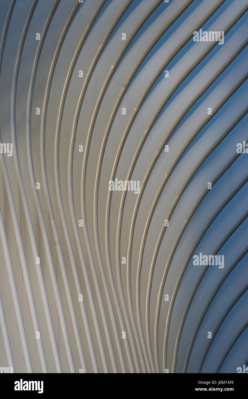 L'Occhio World Trade Center hub di trasporto esterno archi vista astratta, Manhattan, New York, Stati Uniti d'America Foto Stock