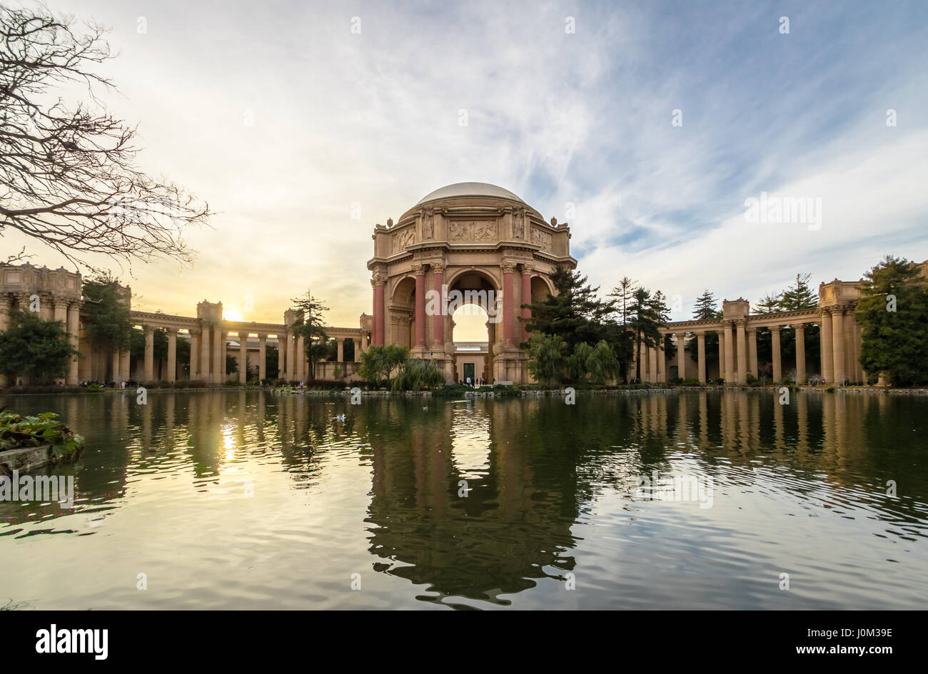 Tramonto al Palazzo delle Belle Arti - San Francisco, California, Stati Uniti d'America Foto Stock