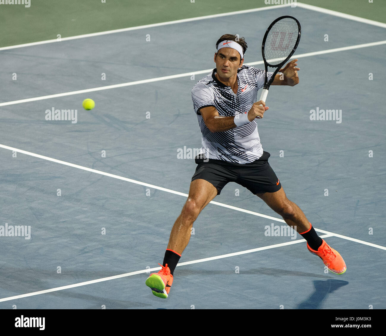 Roger Federer (SUI) in azione Foto Stock