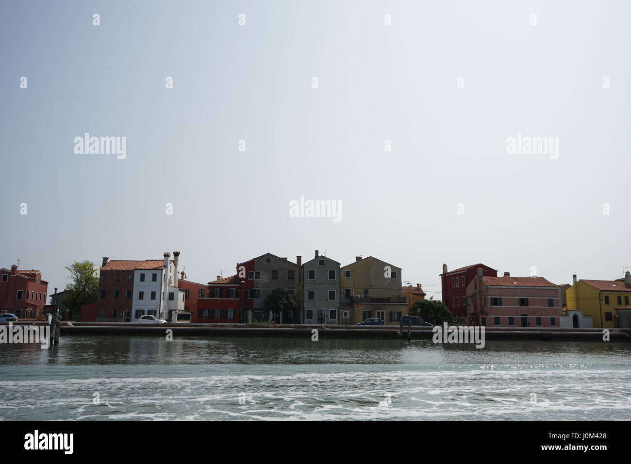 Vista dell'isola di Pellestrina dal lato laguna Foto Stock