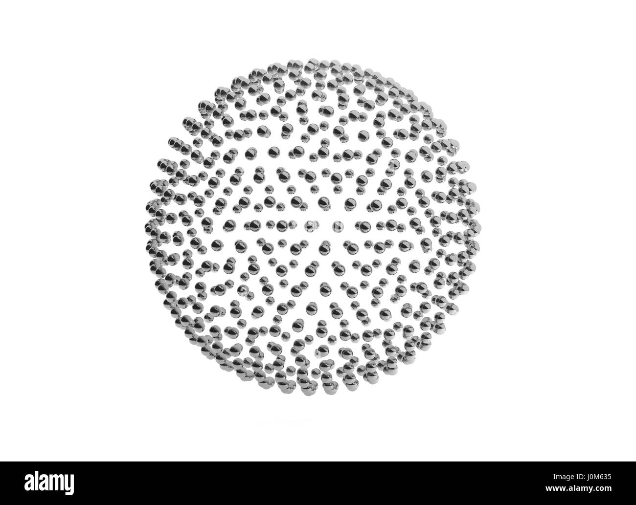 3D rendering sfera abstract isolati su sfondo bianco, illustrazione Foto Stock