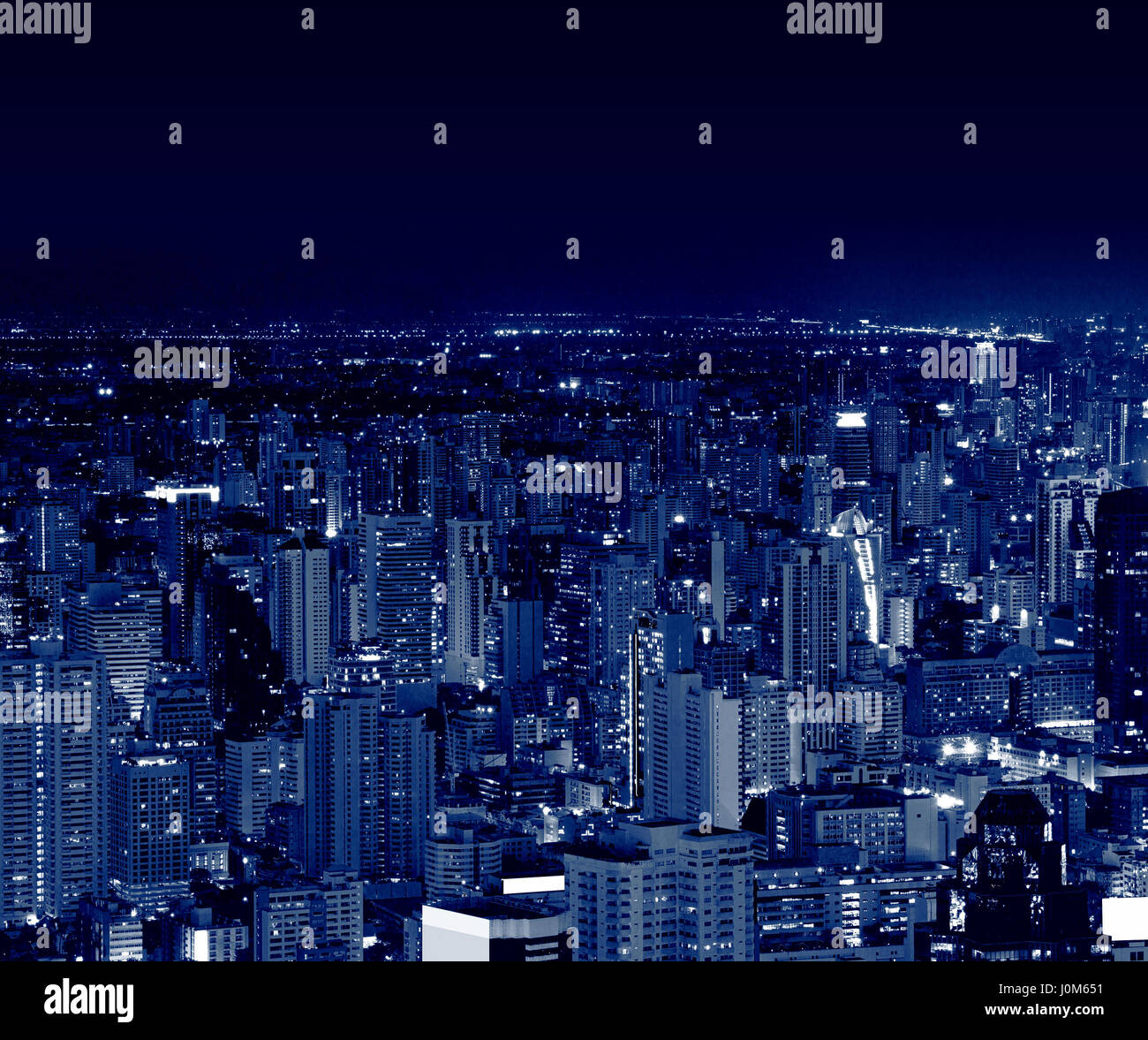 Città di Bangkok di notte, Thailandia Foto Stock