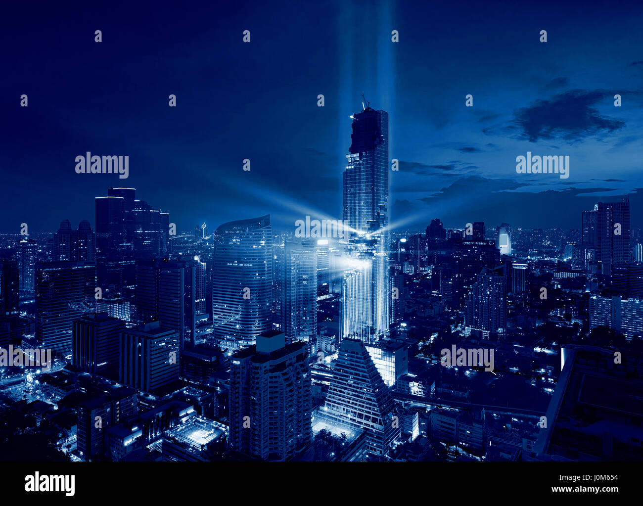 Spettacolo luci di Bangkok manahakhon edificio, Thailandia Foto Stock