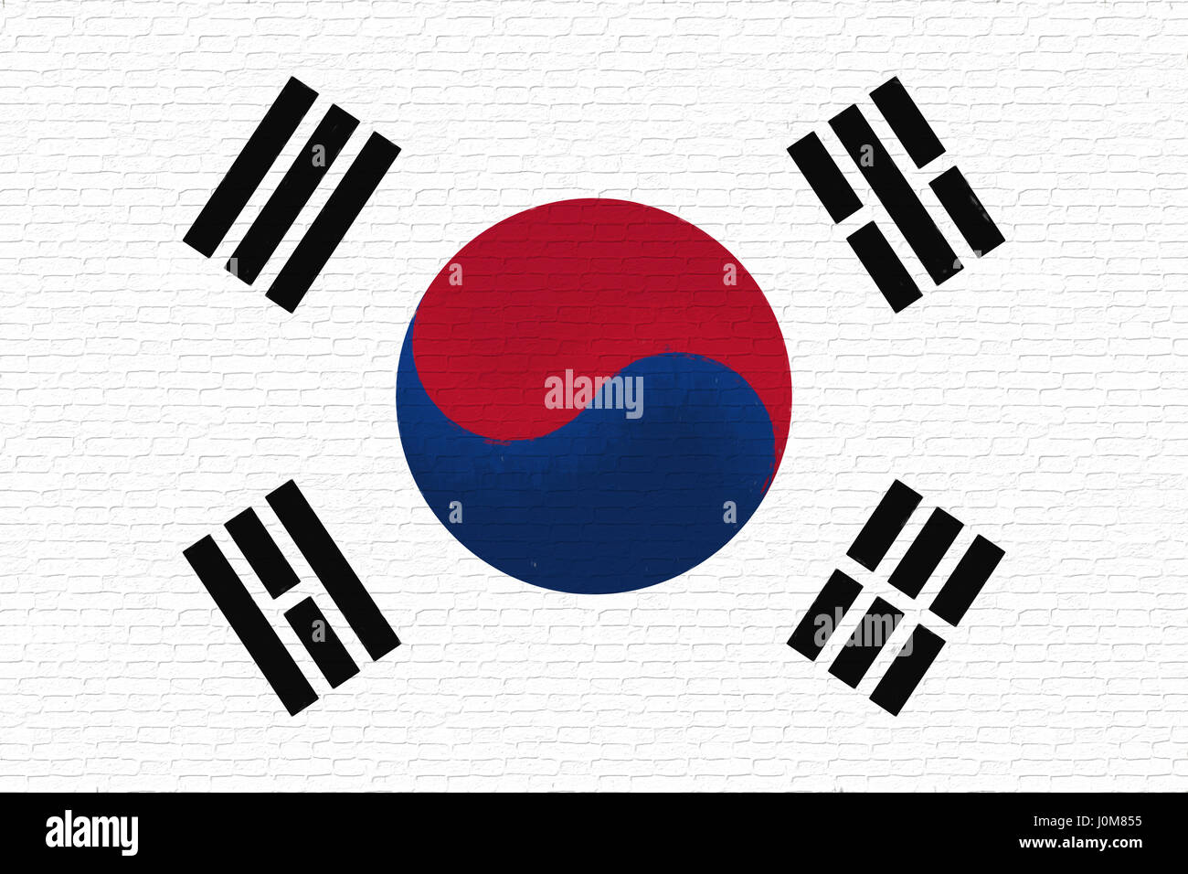 Illustrazione della bandiera della Corea del Sud Foto Stock