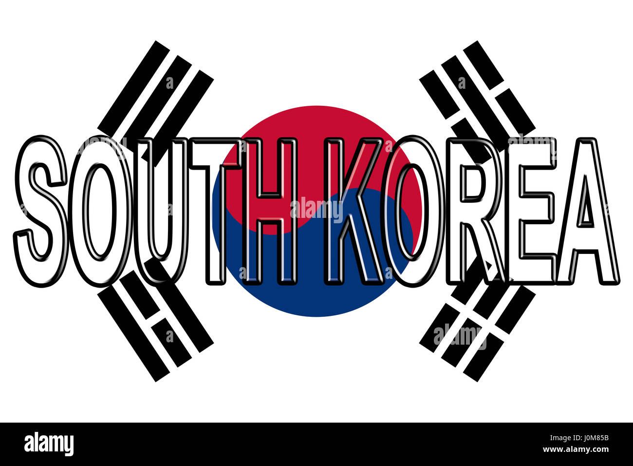 Illustrazione della bandiera della Corea del Sud Foto Stock