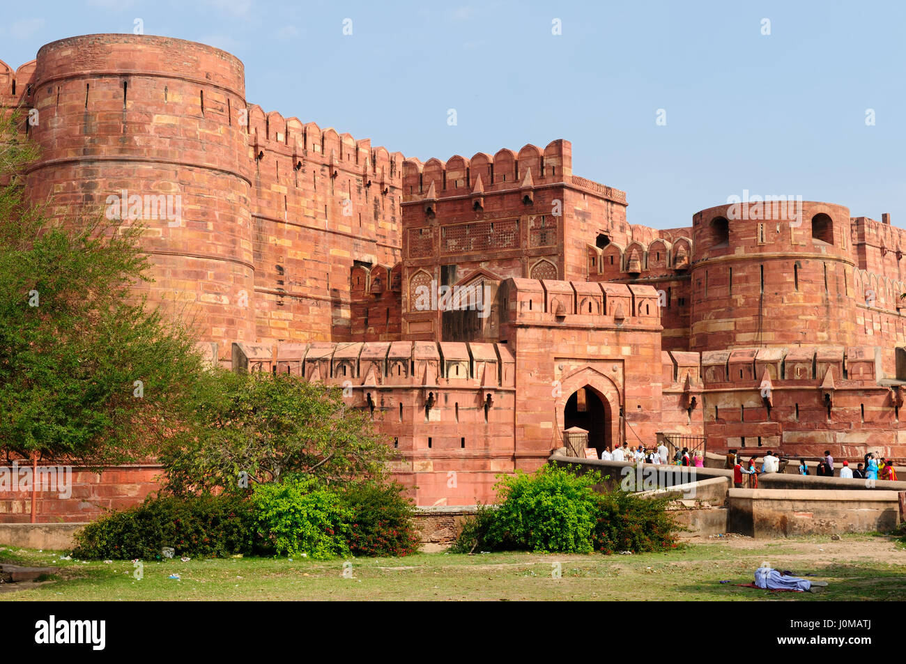 Il Forte Rosso di Agra, Amar Singh Gate, India, Uttar Pradesh Foto Stock